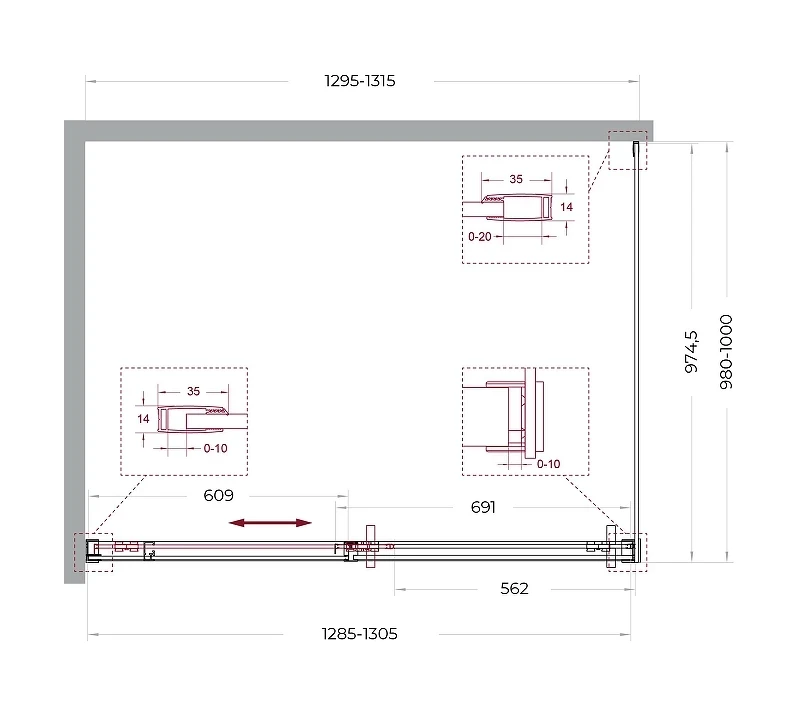 Душевой уголок BelBagno Soft Close-1 130x100 SOFT_CLOSE-1-AH-1-130/100-C-Cr профиль Хром стекло прозрачное
