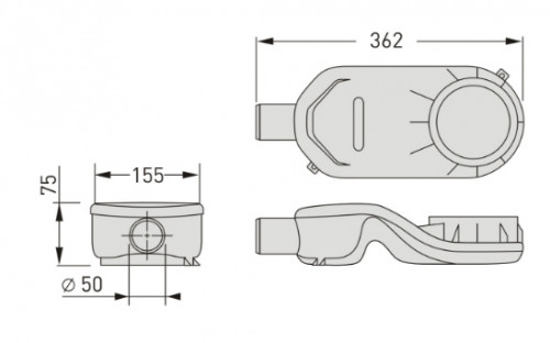 Сифон для душевого лотка Berges 099002 с горизонтальным выпуском