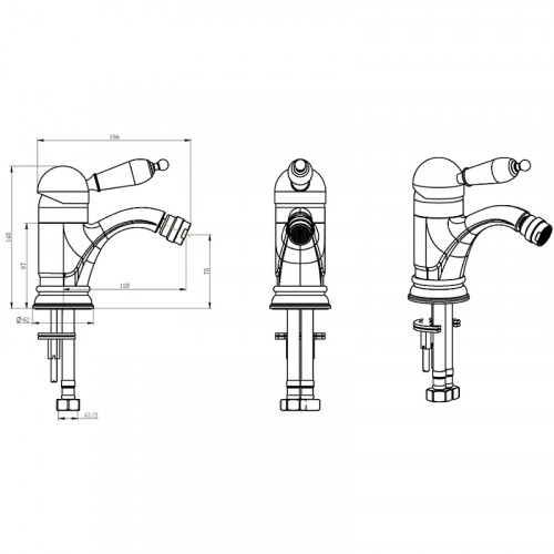 Смеситель для биде Boheme Medici Ripresa 306 Бронза латунь