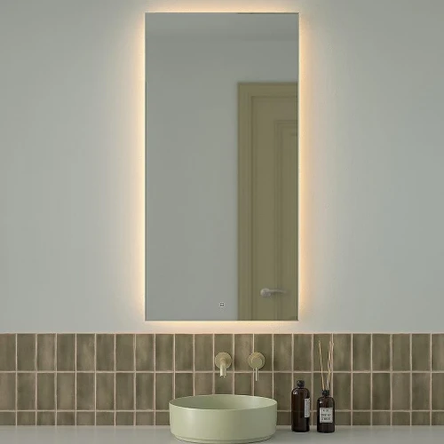 Зеркало Defesto Glow 60х120 DF 2518S с подсветкой 34W-3000К/с фацетом/Сенсорный выключатель/Теплый белый свет