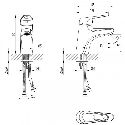 Смеситель для раковины Lemark Luna LM4130C цвет Хром