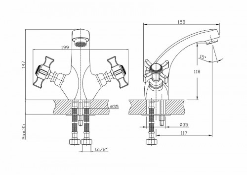 Смеситель для раковины Haiba HB1024 Хром