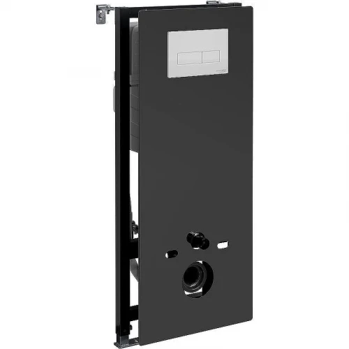 Инсталляция WasserKRAFT Abens 20TLT.010.ME.BL.WM03 для унитаза Черное стекло с Белой матовой клавишей смыва