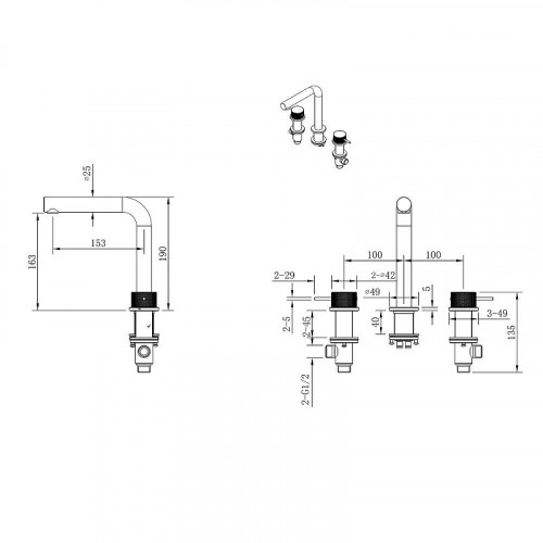 Смеситель для раковины Abber Emotion 316 AF8808BST цвет Сталь брашированная