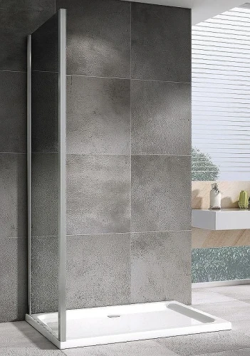 Душевая стенка Abber Schwarzer Diamant 70x195 S70 профиль Хром стекло прозрачное