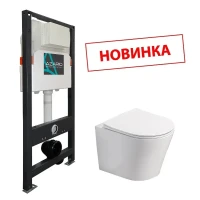Унитаз с инсталляцией Azario AZ-501A+AZ-0053SP цвет Белый с сиденьем Микролифт