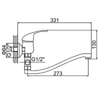 Смеситель для ванны Ledeme H29-B 2129-ВL универсальный Хром