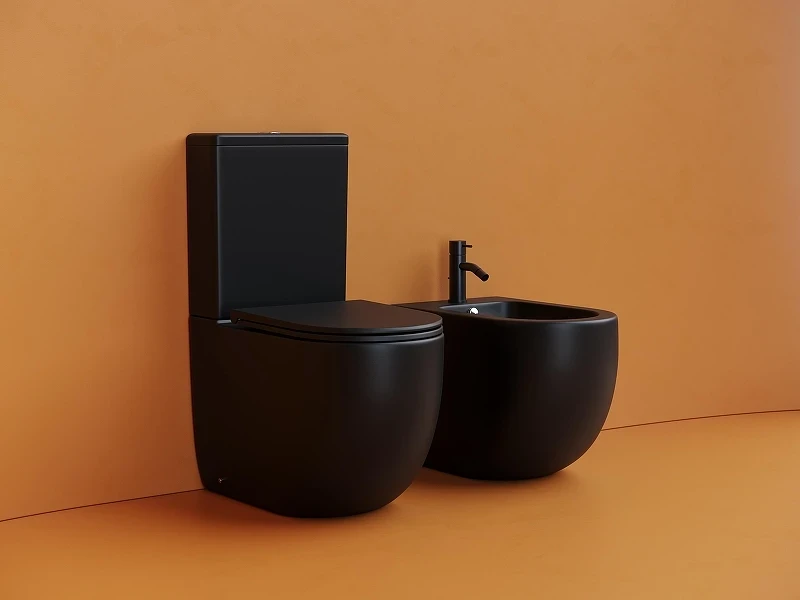 Унитаз компакт Ceramicanova Metropol CN4001T-BMB цвет Черный матовый без бачка с сиденьем Микролифт