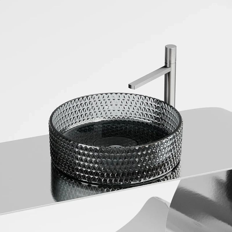 Раковина-чаша Ceramicanova Cristal 36 CN6060 Черная стекло накладная