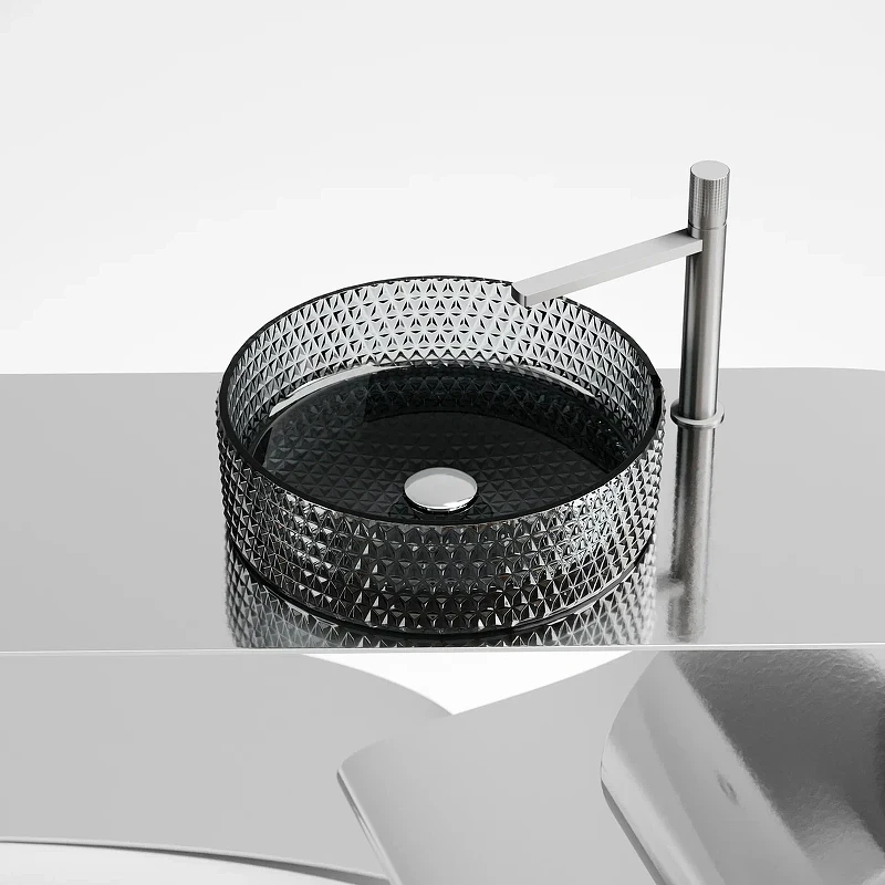 Раковина-чаша Ceramicanova Cristal 36 CN6060 Черная стекло накладная