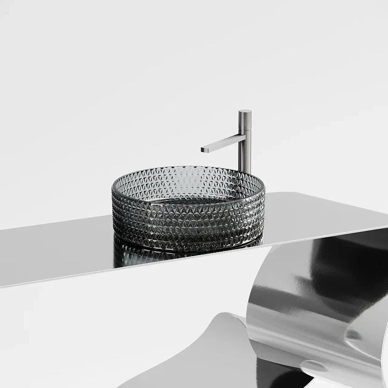 Раковина-чаша Ceramicanova Cristal 36 CN6060 Черная стекло накладная