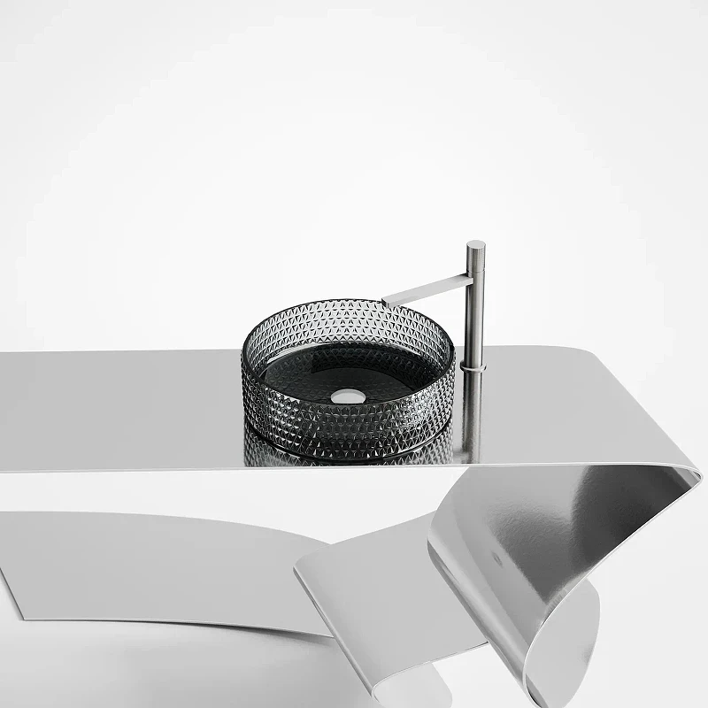 Раковина-чаша Ceramicanova Cristal 36 CN6060 Черная стекло накладная