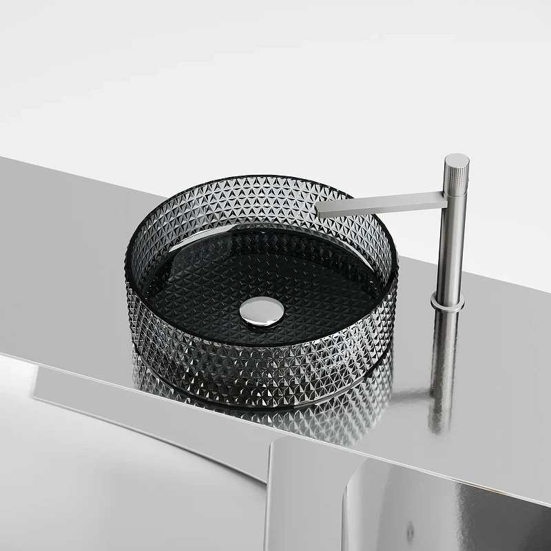 Раковина-чаша Ceramicanova Cristal 36 CN6060 Черная стекло накладная
