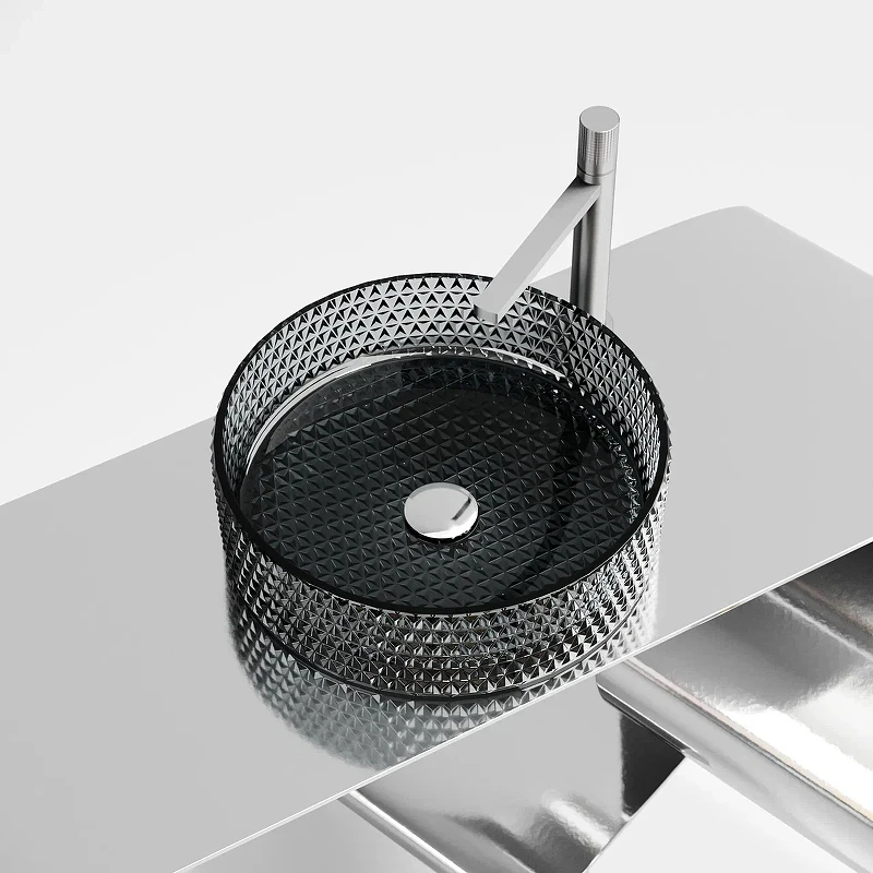 Раковина-чаша Ceramicanova Cristal 36 CN6060 Черная стекло накладная