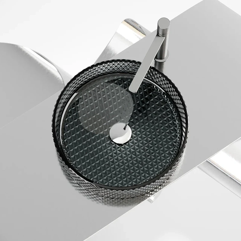 Раковина-чаша Ceramicanova Cristal 36 CN6060 Черная стекло накладная