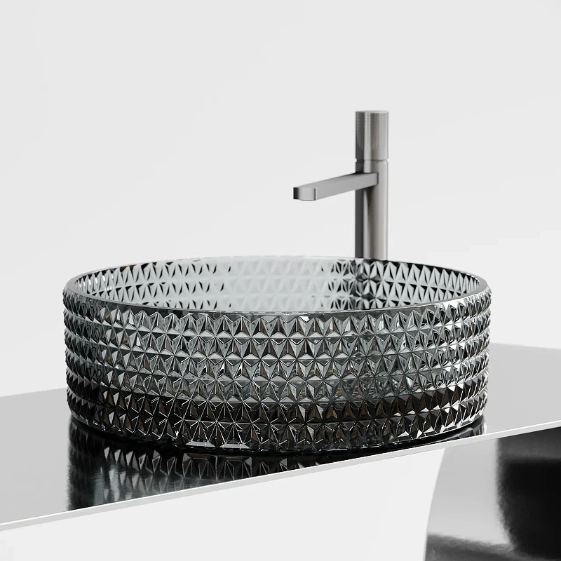 Раковина-чаша Ceramicanova Cristal 36 CN6060 Черная стекло накладная