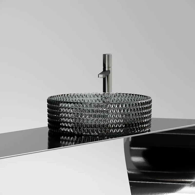 Раковина-чаша Ceramicanova Cristal 36 CN6060 Черная стекло накладная