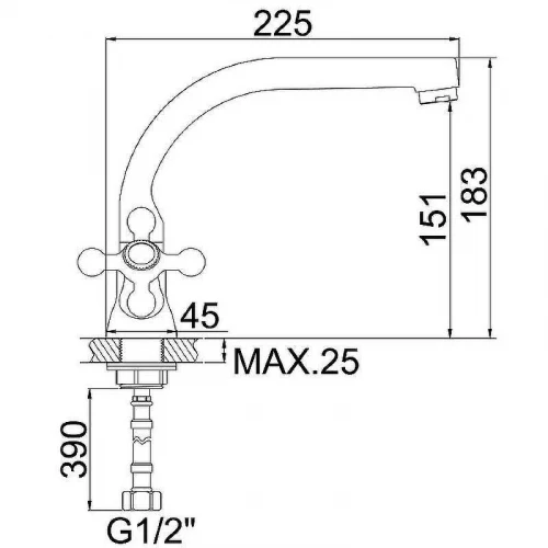 Смеситель для кухни Accoona H70 A4470 Хром