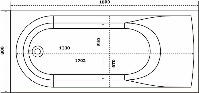 Ванна из искусственного камня Creto Fresh 180х80 20-1114 цвет Белый