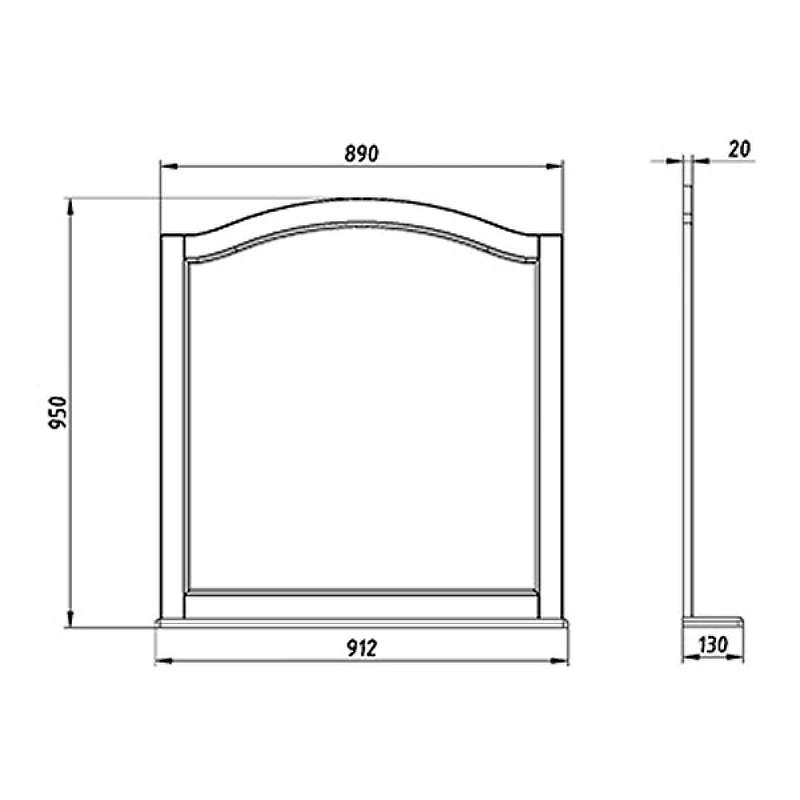 Зеркало ASB-Woodline Модерн 105 11231 Рошфор с Белой патиной массив дерева, стекло