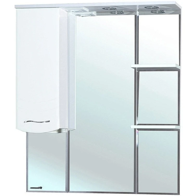 Зеркало со шкафом Bellezza Мари 85 L 4612914002016 с подсветкой Белое МДФ / ЛДСП, стекло