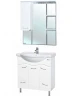 Зеркало со шкафом Bellezza Мари 85 L 4612914002016 с подсветкой Белое МДФ / ЛДСП, стекло