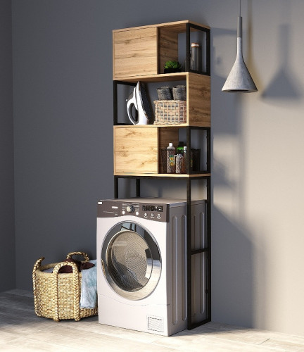 Стеллаж 1MarKa Grunge Loft 66 Ц0000005249 над стиральной машиной Дуб вотан МДФ / ЛДСП