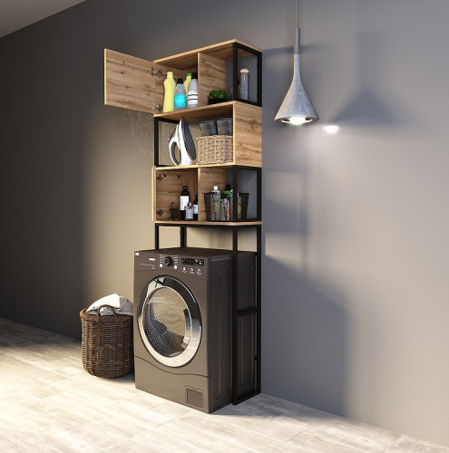 Стеллаж 1MarKa Grunge Loft 66 Ц0000005249 над стиральной машиной Дуб вотан МДФ / ЛДСП