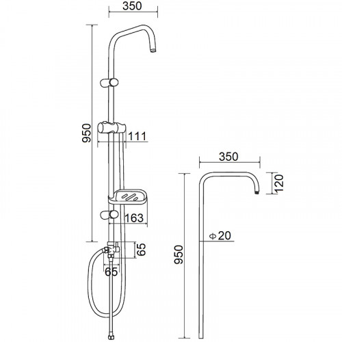 Душевая штанга Orange OneLife OL-BAR1cr Хром