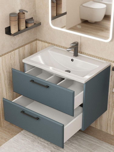 Тумба под раковину Uperwood Foster New 70 TFosterNEW70g подвесная цвет Серый графит