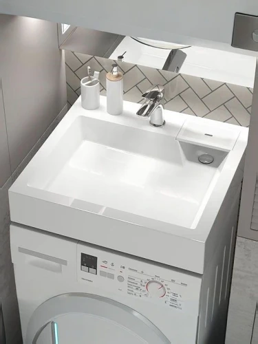 Раковина Uperwood Vission 60 45483000001 на стиральную машину цвет Белый глянцевый
