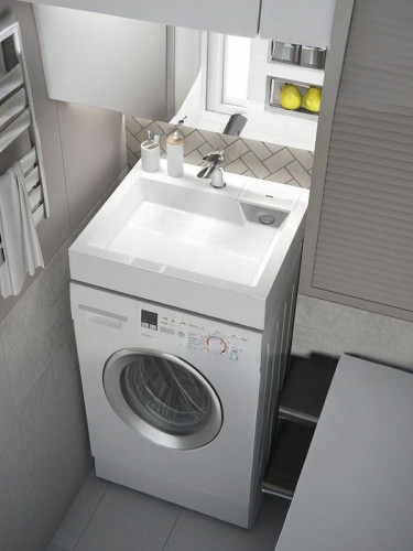 Раковина Uperwood Vission 60 45483000001 на стиральную машину цвет Белый глянцевый