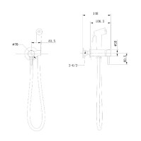 Гигиенический душ со смесителем Bravat D9151CP-ENG Хром латунь на стену