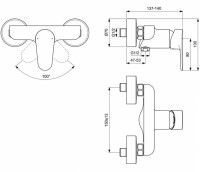 Смеситель для душа Ideal Standard Cerafine Model O BC499XG Черный шелк латунь на стену