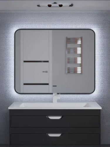 Зеркало Uperwood Modul 60 3049345674 с подсветкой цвет Черный с сенсорным выключателем и подогревом