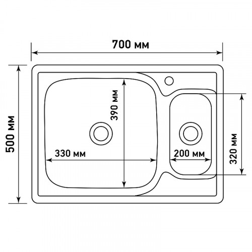 Кухонная мойка Mixline 70 538197 цвет Хром