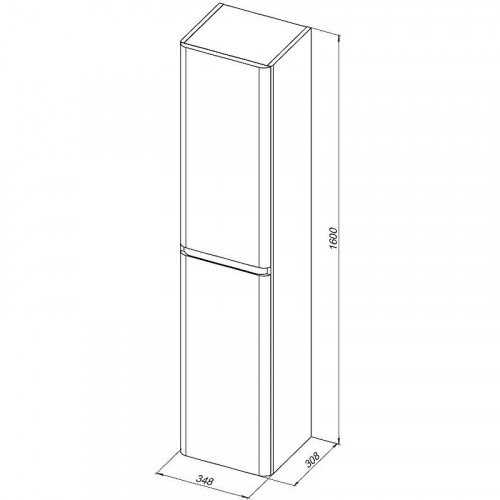 Шкаф пенал Aquanet Эмбер 35 330471 подвесной Белый матовый МДФ / ЛДСП