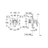 Смеситель для душа Grohe Bauflow 29046000 Хром латунь встраиваемый
