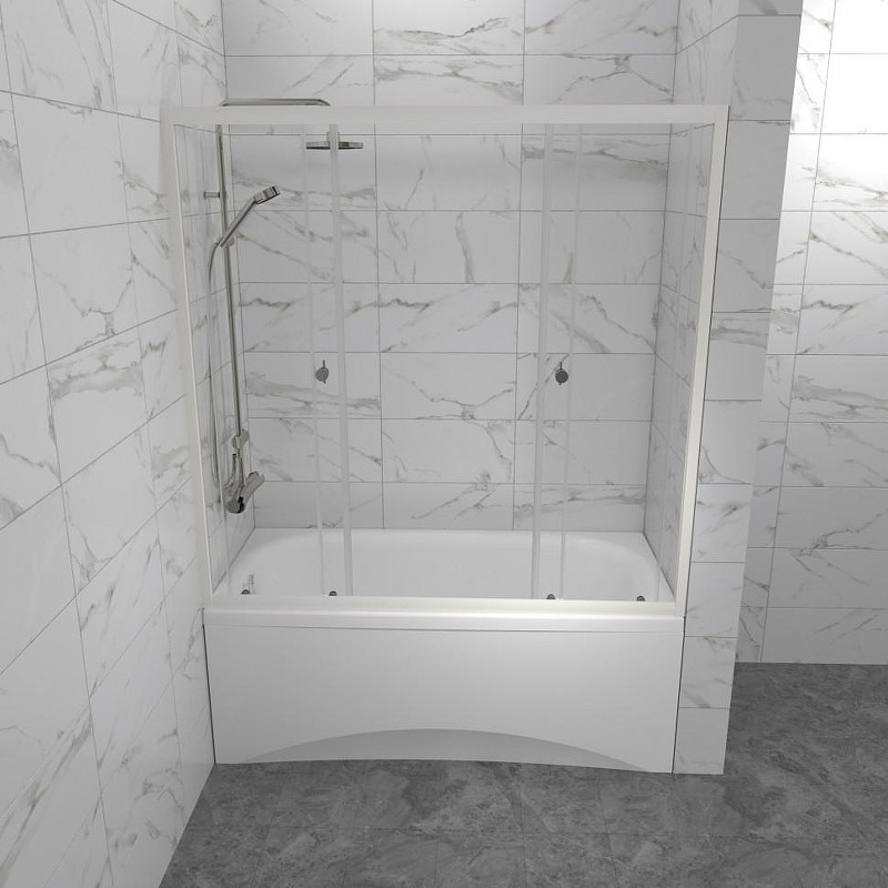 Шторка на ванну Triton Ультра 170 Щ0000065751 профиль Белый стекло прозрачное