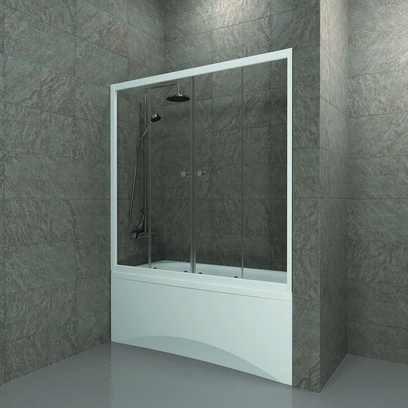 Шторка на ванну Triton Ультра 170 Щ0000065751 профиль Белый стекло прозрачное