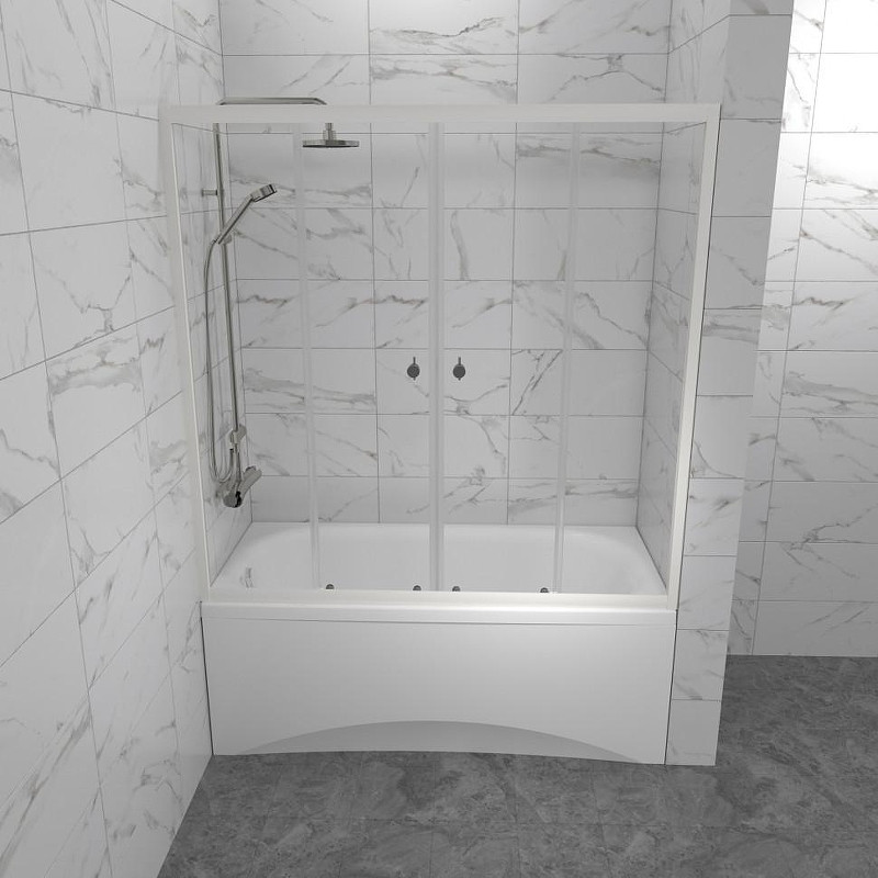 Шторка на ванну Triton Ультра 170 Щ0000065751 профиль Белый стекло прозрачное