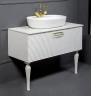 Тумба под раковину Boheme Armadi Art Vallessi Avangarde Linea 100 842-100-WG подвесная Белая Золото МДФ / ЛДСП