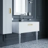 Тумба под раковину Boheme Armadi Art Vallessi Avangarde Linea 100 842-100-WG подвесная Белая Золото МДФ / ЛДСП