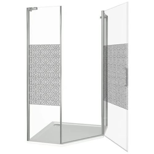 Душевой уголок Good Door Fantasy PNT-90-F-CH 90x90 профиль Хром стекло прозрачное с рисунком