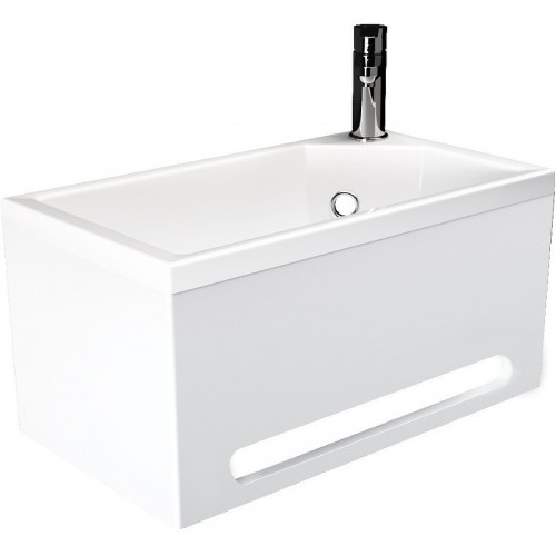 Панель с раковиной 1MarKa Tiny XS Mini 39 R У84218 подвесная Белая глянцевая МДФ / ЛДСП