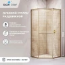 Душевой уголок RGW Stilvoll SV-82Gb 90х90 R 33328299-266R профиль цвет Золото брашированное стекло с рисунком Золотая вуаль