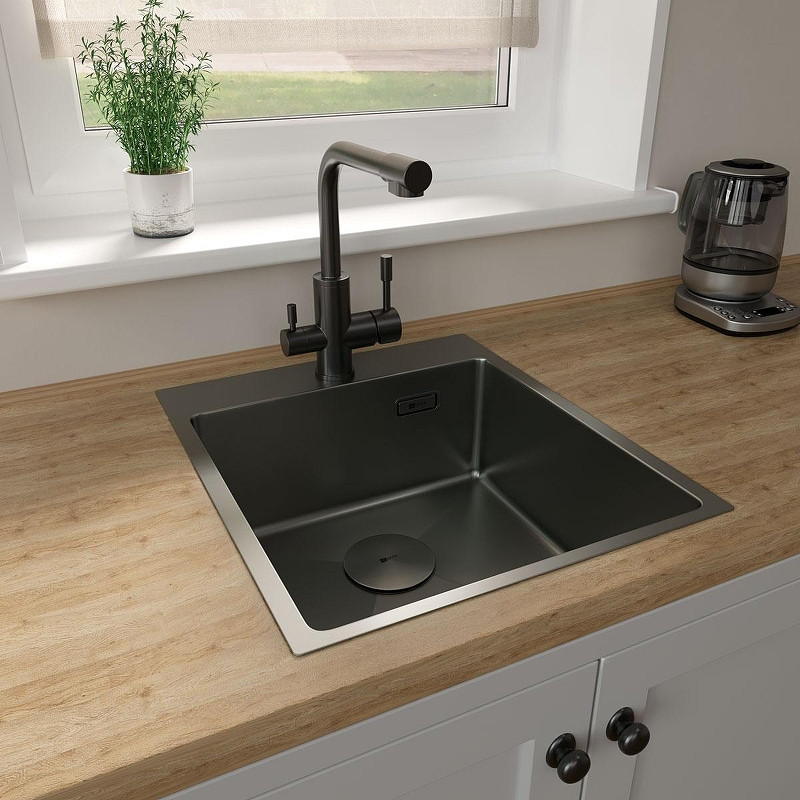 Кухонная мойка Lemark Janga 440 9936103 цвет Графит