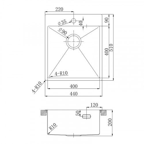 Кухонная мойка Lemark Janga 440 9936103 цвет Графит
