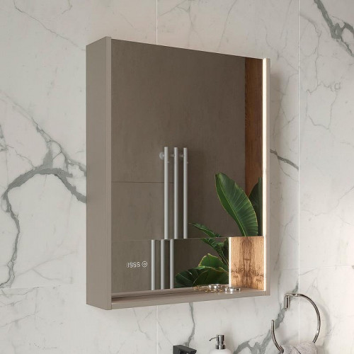 Зеркальный шкаф Equil Gleam 60 szGLEAM.LED.60.1D-25 с подсветкой цвет Амарок Дуб вотан