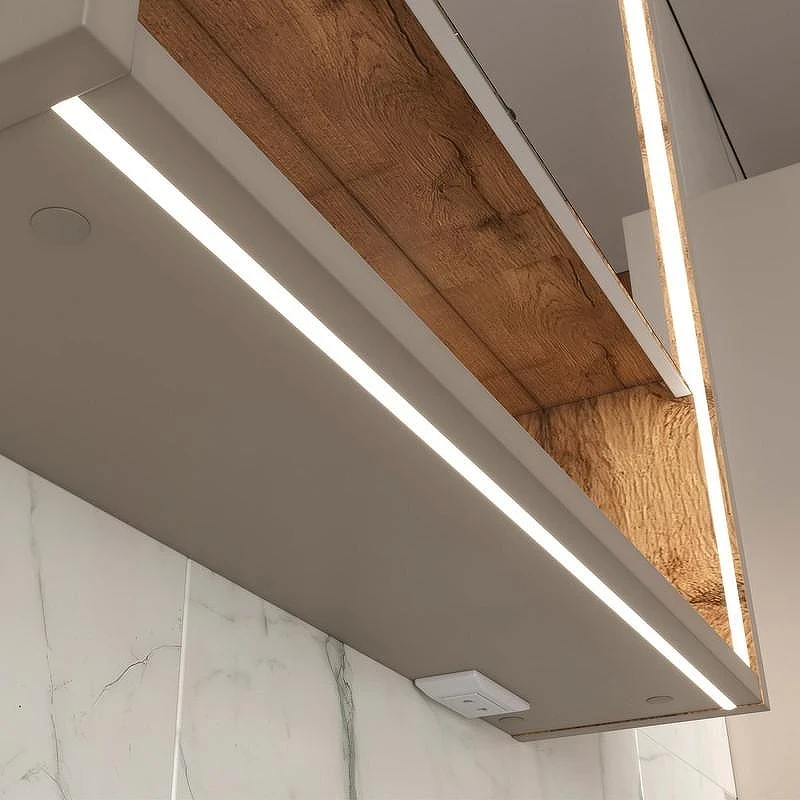 Зеркальный шкаф Equil Gleam 60 szGLEAM.LED.60.1D-25 с подсветкой цвет Амарок Дуб вотан